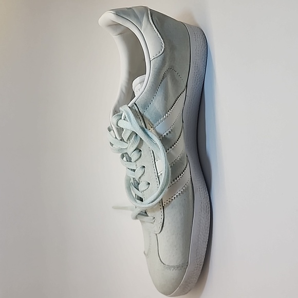 Adidas Gazelle Pastel Blue Suede Sneakers with White Stripes - Picture 4 of 15
